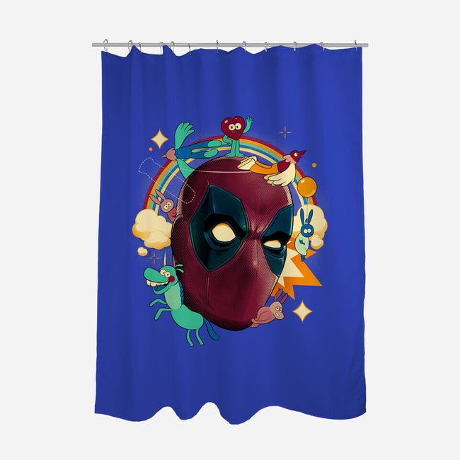 Imaginary Pool Friends-None-Polyester-Shower Curtain-Bruno Mota