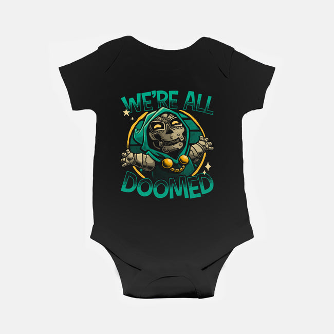 All Doomed-Baby-Basic-Onesie-teesgeex