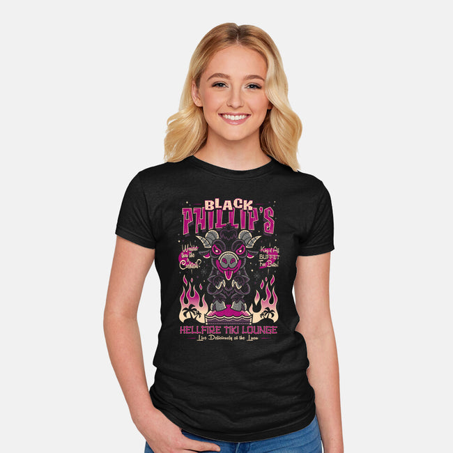 Black Phillips Hellfire Tiki Lounge-Womens-Fitted-Tee-Nemons