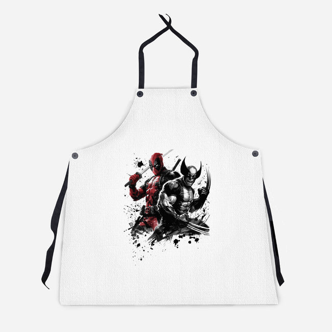 Claws And Katanas-Unisex-Kitchen-Apron-DrMonekers