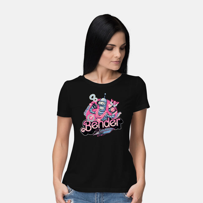 Pink Future Ahead Of Us-Womens-Basic-Tee-glitchygorilla