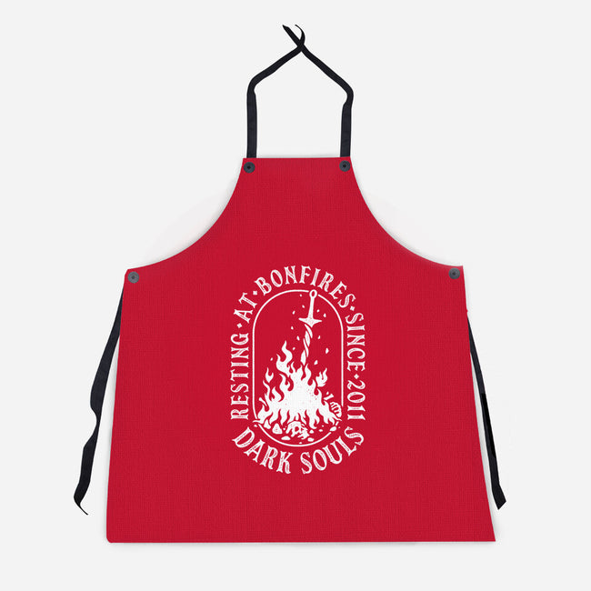 Resting At Bonfires-Unisex-Kitchen-Apron-demonigote