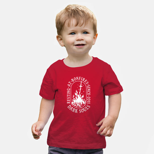 Resting At Bonfires-Baby-Basic-Tee-demonigote