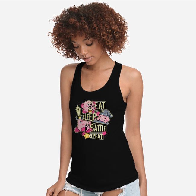 Eat Sleep Battle Repeat-Womens-Racerback-Tank-Xentee