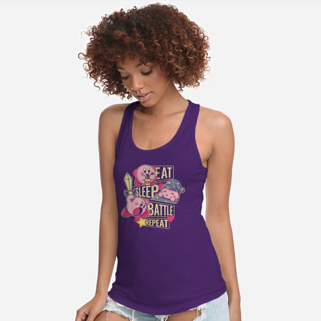 Eat Sleep Battle Repeat-Womens-Racerback-Tank-Xentee