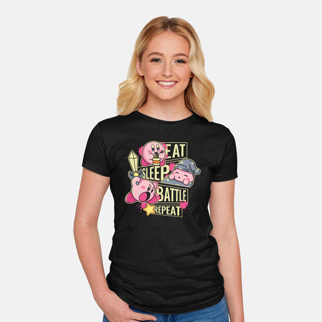 Eat Sleep Battle Repeat-Womens-Fitted-Tee-Xentee