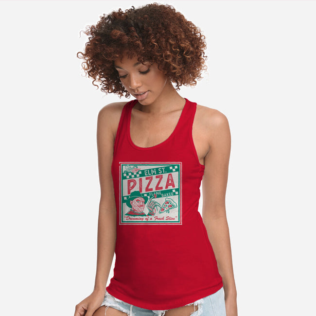 Elm St Pizza-Womens-Racerback-Tank-Nemons