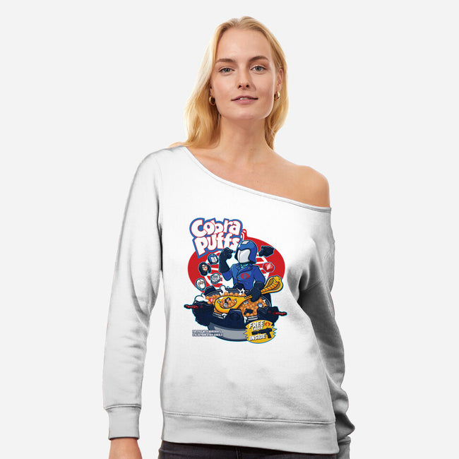 Cobra Puff-Womens-Off Shoulder-Sweatshirt-Jc Jows