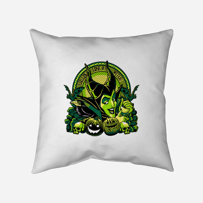 Chillin Like A Witch-None-Removable Cover-Throw Pillow-panicking_bat