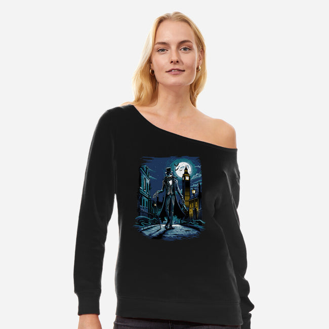 Jack The Ripper-Womens-Off Shoulder-Sweatshirt-daobiwan