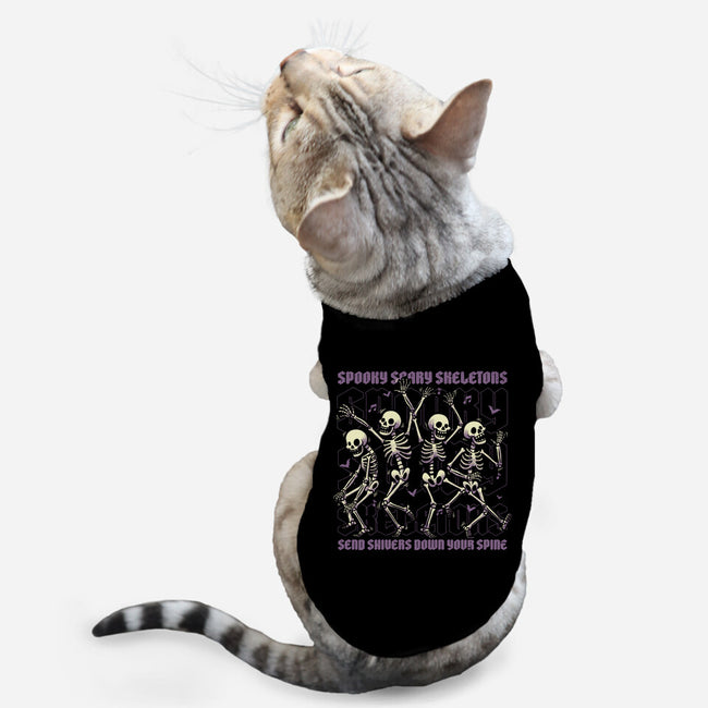 Spooky Skeletons Dance-Cat-Basic-Pet Tank-Studio Mootant