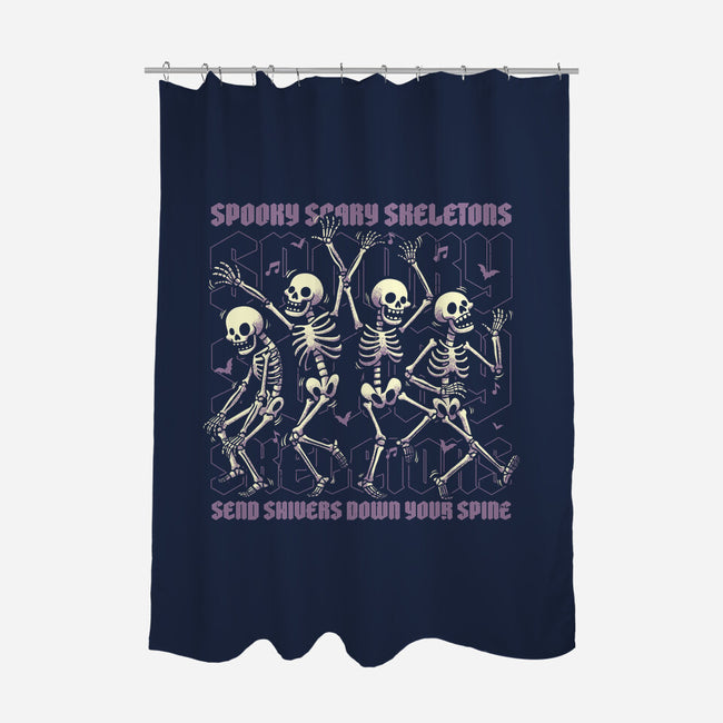 Spooky Skeletons Dance-None-Polyester-Shower Curtain-Studio Mootant