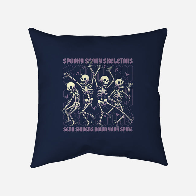 Spooky Skeletons Dance-None-Removable Cover w Insert-Throw Pillow-Studio Mootant