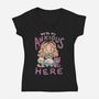 All Anxious Here-Womens-V-Neck-Tee-eduely