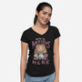 All Anxious Here-Womens-V-Neck-Tee-eduely