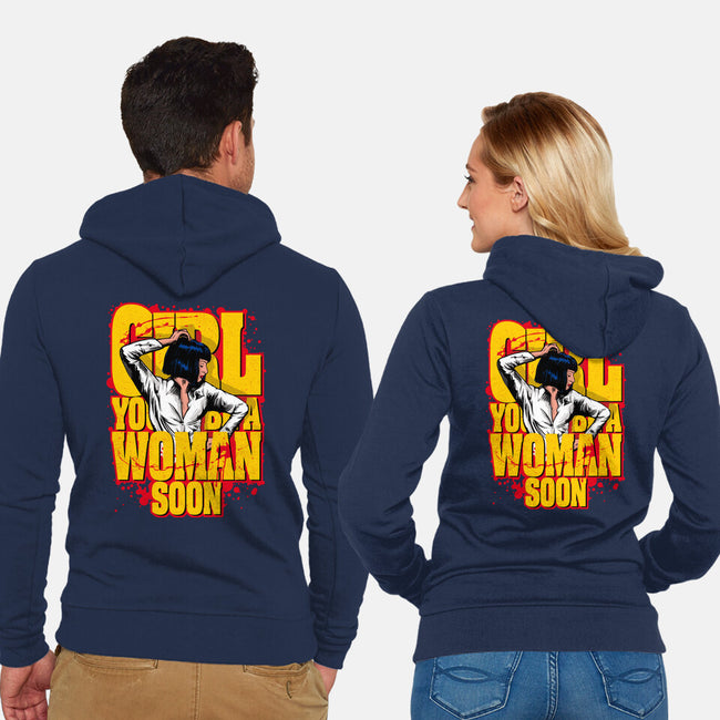 Pulp Girl-Unisex-Zip-Up-Sweatshirt-CappO