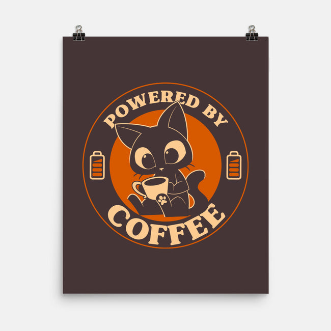 Powered By Coffee Cat-None-Matte-Poster-worlddominationforcats