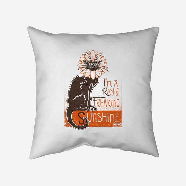 Ray Of Freaking Sunshine Cats-None-Removable Cover w Insert-Throw Pillow-worlddominationforcats