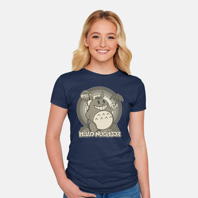 Hello My Neighbor-Womens-Fitted-Tee-sebasebi