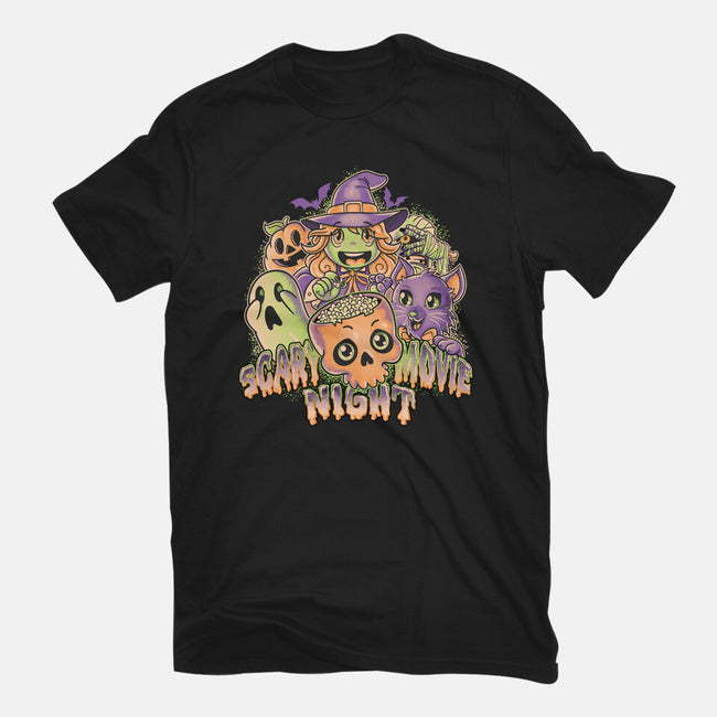 Scary Movie Night-Youth-Basic-Tee-Skullpy