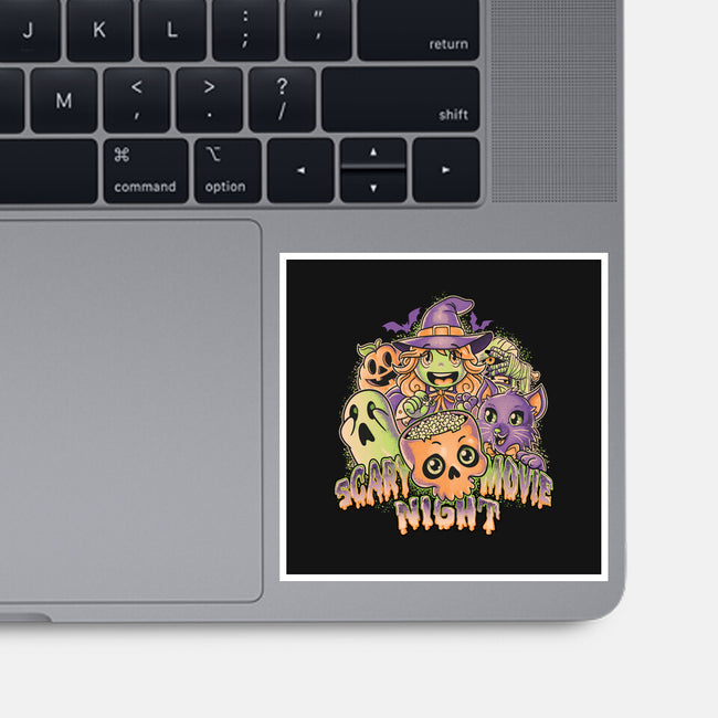 Scary Movie Night-None-Glossy-Sticker-Skullpy