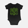 Never Trust Living-Baby-Basic-Onesie-teesgeex