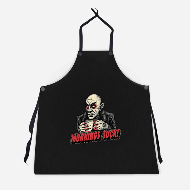 Mornings Are Sucky-Unisex-Kitchen-Apron-glitchygorilla