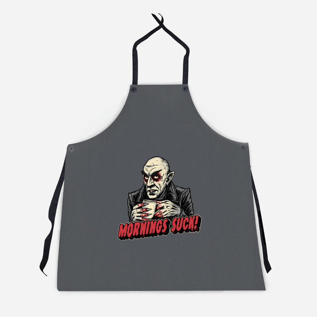 Mornings Are Sucky-Unisex-Kitchen-Apron-glitchygorilla