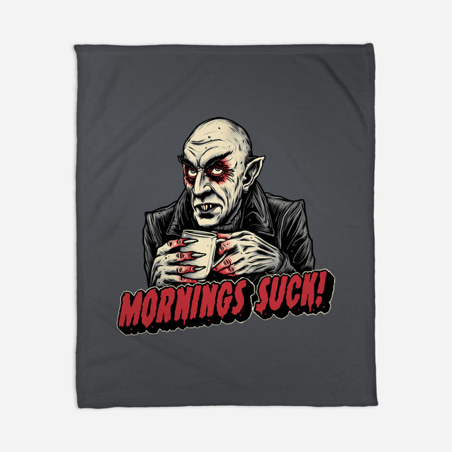 Mornings Are Sucky-None-Fleece-Blanket-glitchygorilla