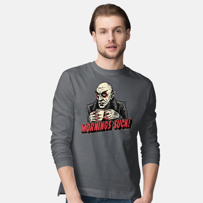 Mornings Are Sucky-Mens-Long Sleeved-Tee-glitchygorilla