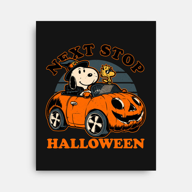 Spooky Beagle Car-None-Stretched-Canvas-Studio Mootant