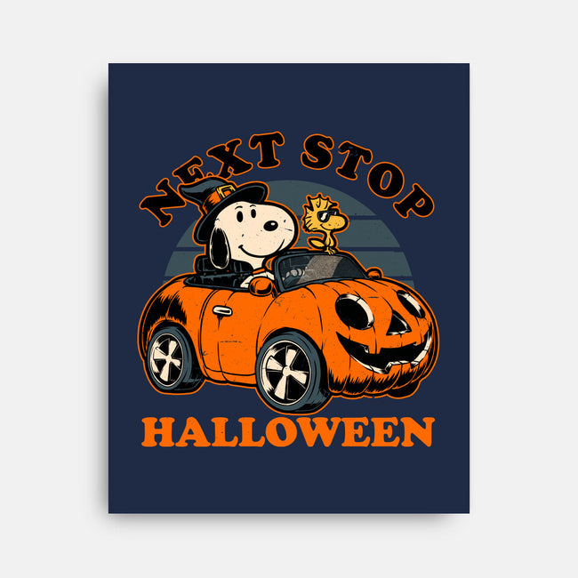 Spooky Beagle Car-None-Stretched-Canvas-Studio Mootant