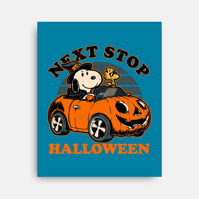 Spooky Beagle Car-None-Stretched-Canvas-Studio Mootant