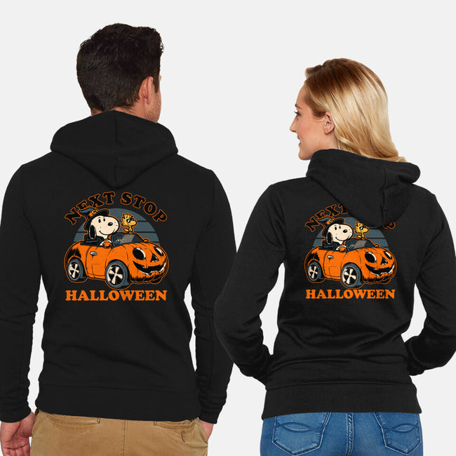 Spooky Beagle Car-Unisex-Zip-Up-Sweatshirt-Studio Mootant