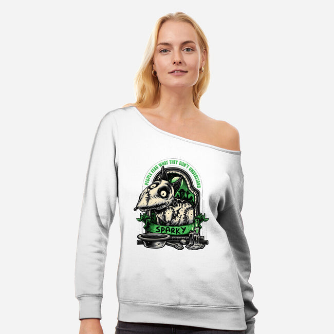 Halloween Dog-Womens-Off Shoulder-Sweatshirt-glitchygorilla