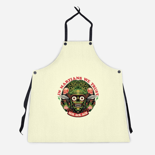 In Martians We Trust-Unisex-Kitchen-Apron-glitchygorilla