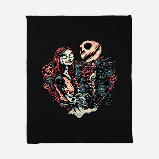 Skeleton Love-None-Fleece-Blanket-glitchygorilla