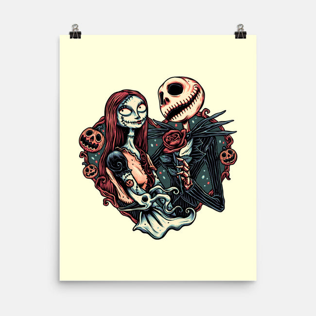 Skeleton Love-None-Matte-Poster-glitchygorilla