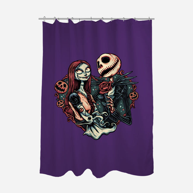 Skeleton Love-None-Polyester-Shower Curtain-glitchygorilla