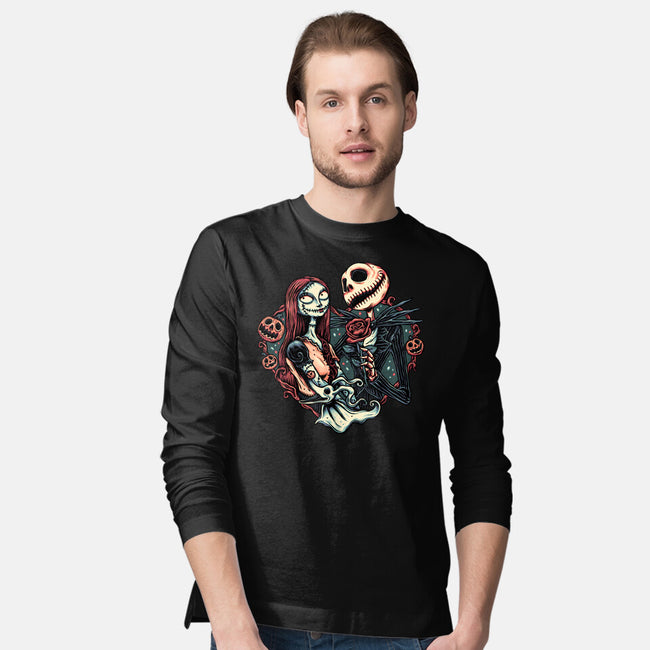 Skeleton Love-Mens-Long Sleeved-Tee-glitchygorilla