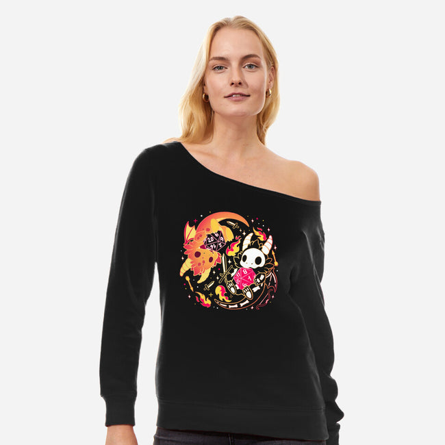 Winner Loser Dice Dragon-Womens-Off Shoulder-Sweatshirt-Vallina84