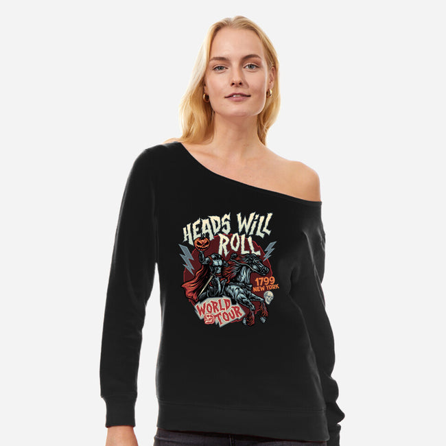 Heads Will Roll-Womens-Off Shoulder-Sweatshirt-glitchygorilla