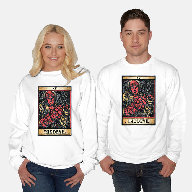 Devil Tarot-Unisex-Crew Neck-Sweatshirt-glitchygorilla