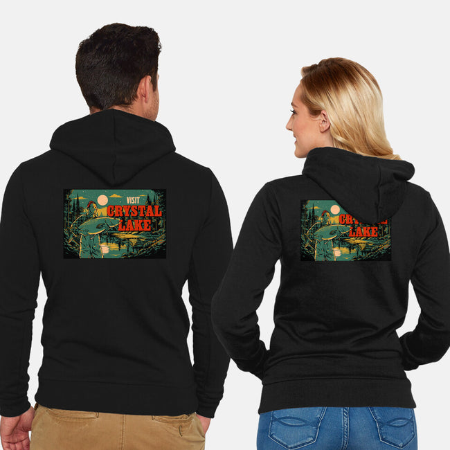 Visit Crystal Lake-Unisex-Zip-Up-Sweatshirt-Hafaell