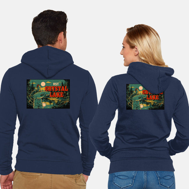 Visit Crystal Lake-Unisex-Zip-Up-Sweatshirt-Hafaell