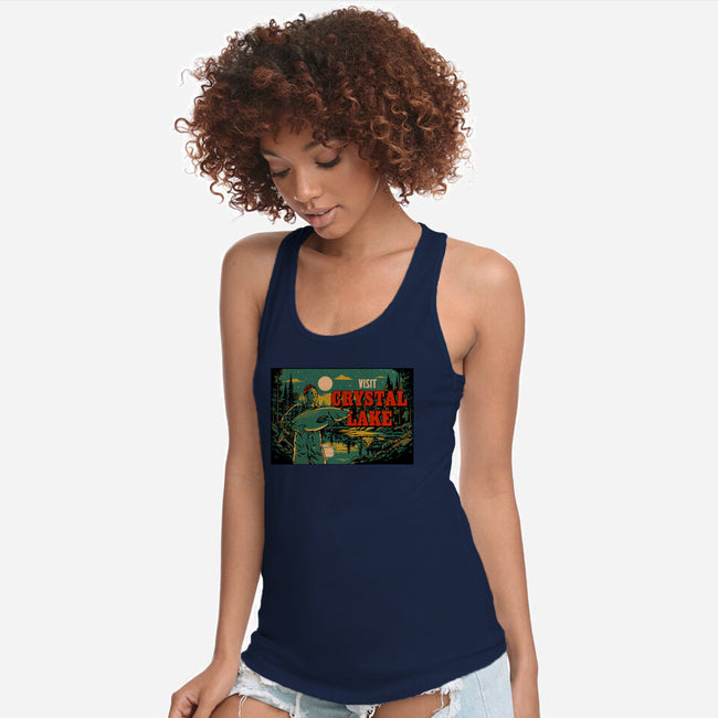 Visit Crystal Lake-Womens-Racerback-Tank-Hafaell