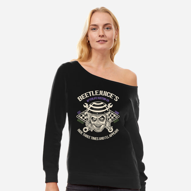 Beetlejuice's Afterlife Kustom-Womens-Off Shoulder-Sweatshirt-Massai