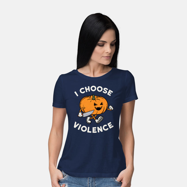 Pumpkin Violence-Womens-Basic-Tee-Melonseta