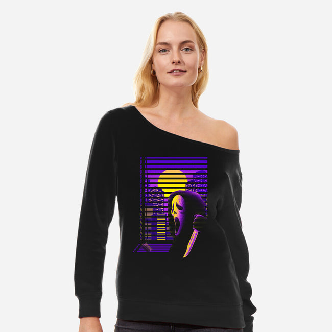 Nostalgia Ghost Killer-Womens-Off Shoulder-Sweatshirt-Donnie