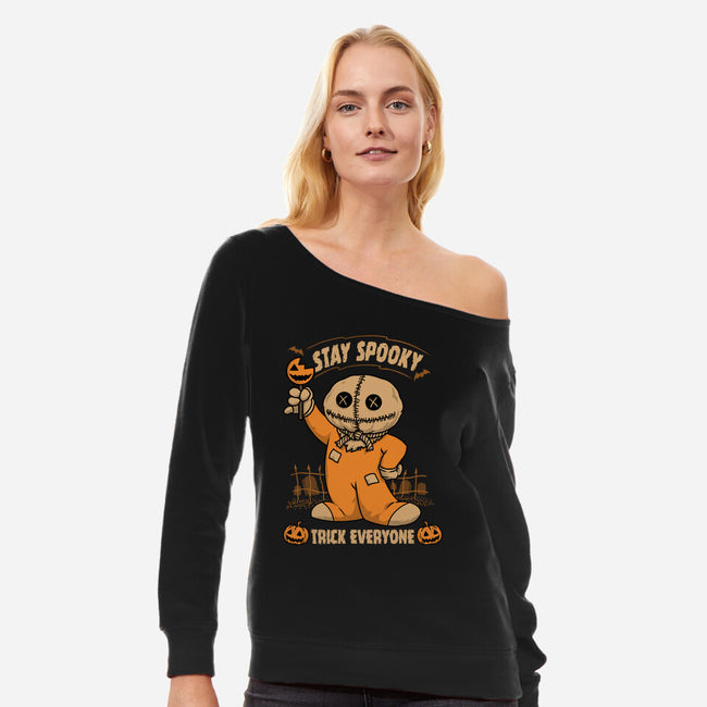 Stay Spooky Trick Everyone-Womens-Off Shoulder-Sweatshirt-pigboom